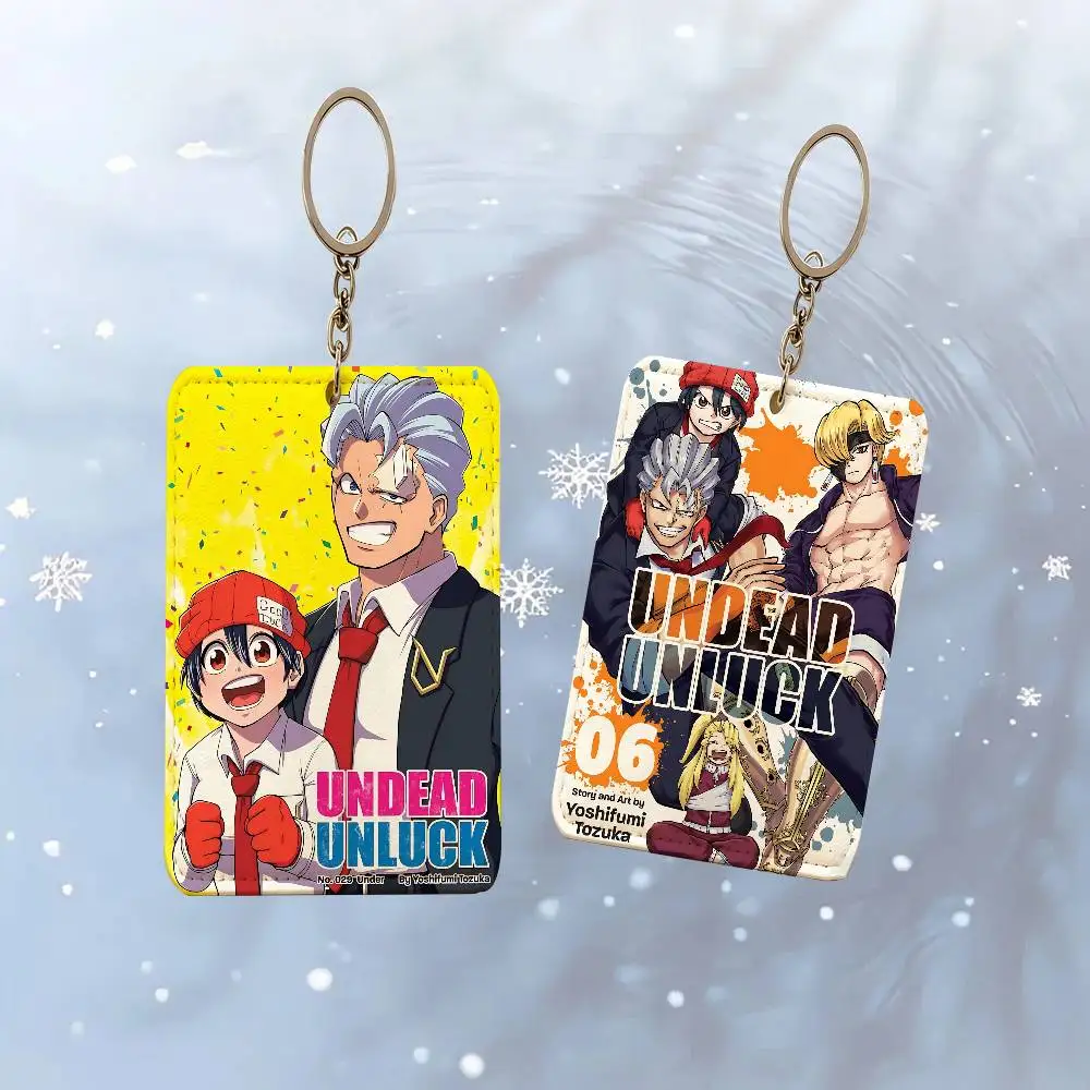 Undead Unluck Andy Fuuko Izumo 1 Card Holder, Leather Card Storage Box, Key Chain, Access Tag Holder, ID Card Holder, Key Chain