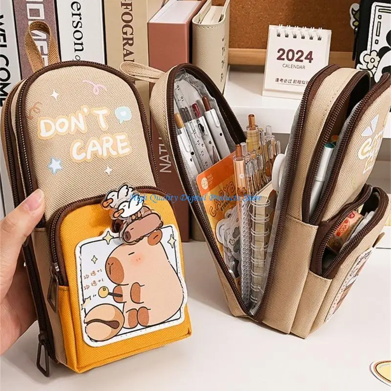 

U2JE Pencil Case High Capacity Pen Pouches Standing Pen Holder Pencil Storage Bag