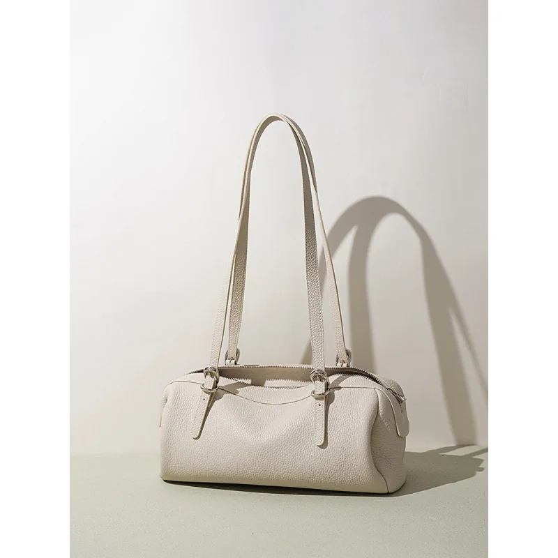 

Новая повседневная сумка для боулинга из натуральной кожи высокого качества, женская ретро-сумка премиум-класса для поездок, большая вместимость, сумка из коровьей кожи с ручкой и плечевым ремнем