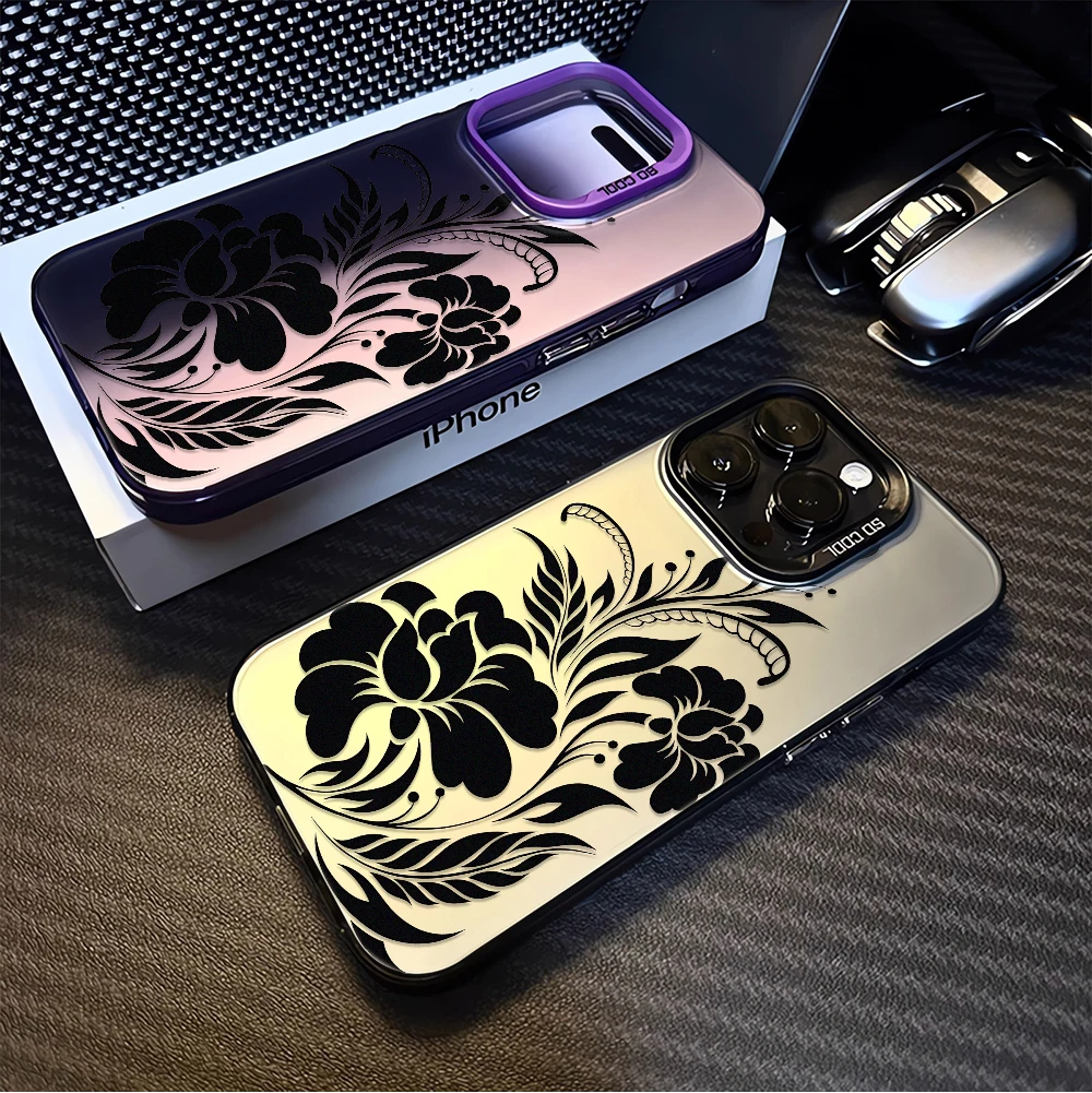 Black Floral Vine Art View Ret - Phone Cases Art review and price
