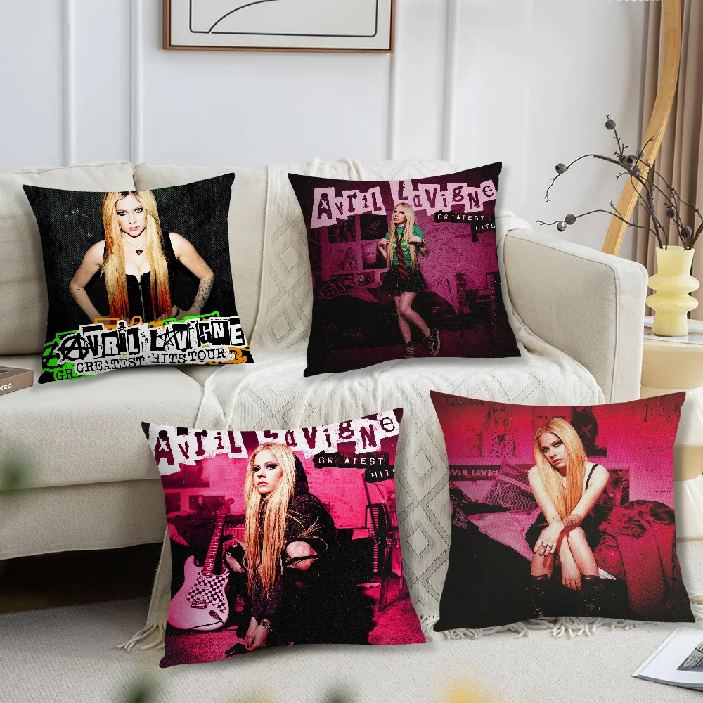 Avril Ramona Lavigne Greatest Hits Pillow Case Sofa Living Room Bedroom Headboard Backrest Cushion Square Cushion Nap Time