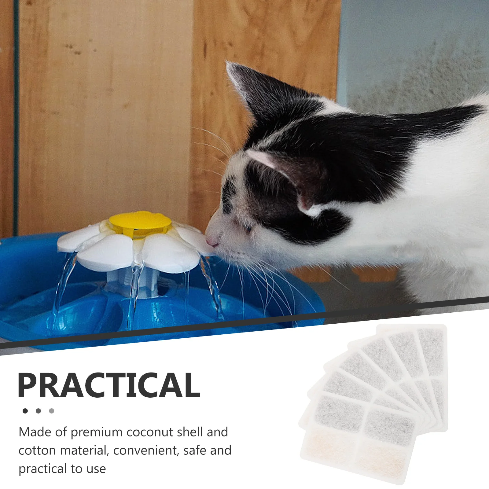 6 Pcs Drinking Fountain Filter Dispenser Cordless Cat Water Pet Dog Filters Waterer