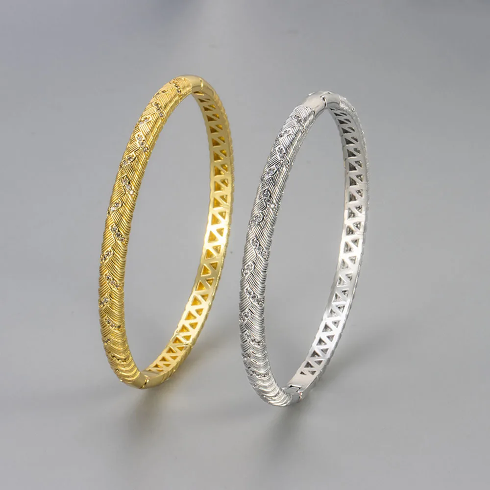 New zircon braided wheat buckle women's bracelet luxury fashion exquisite jewelry