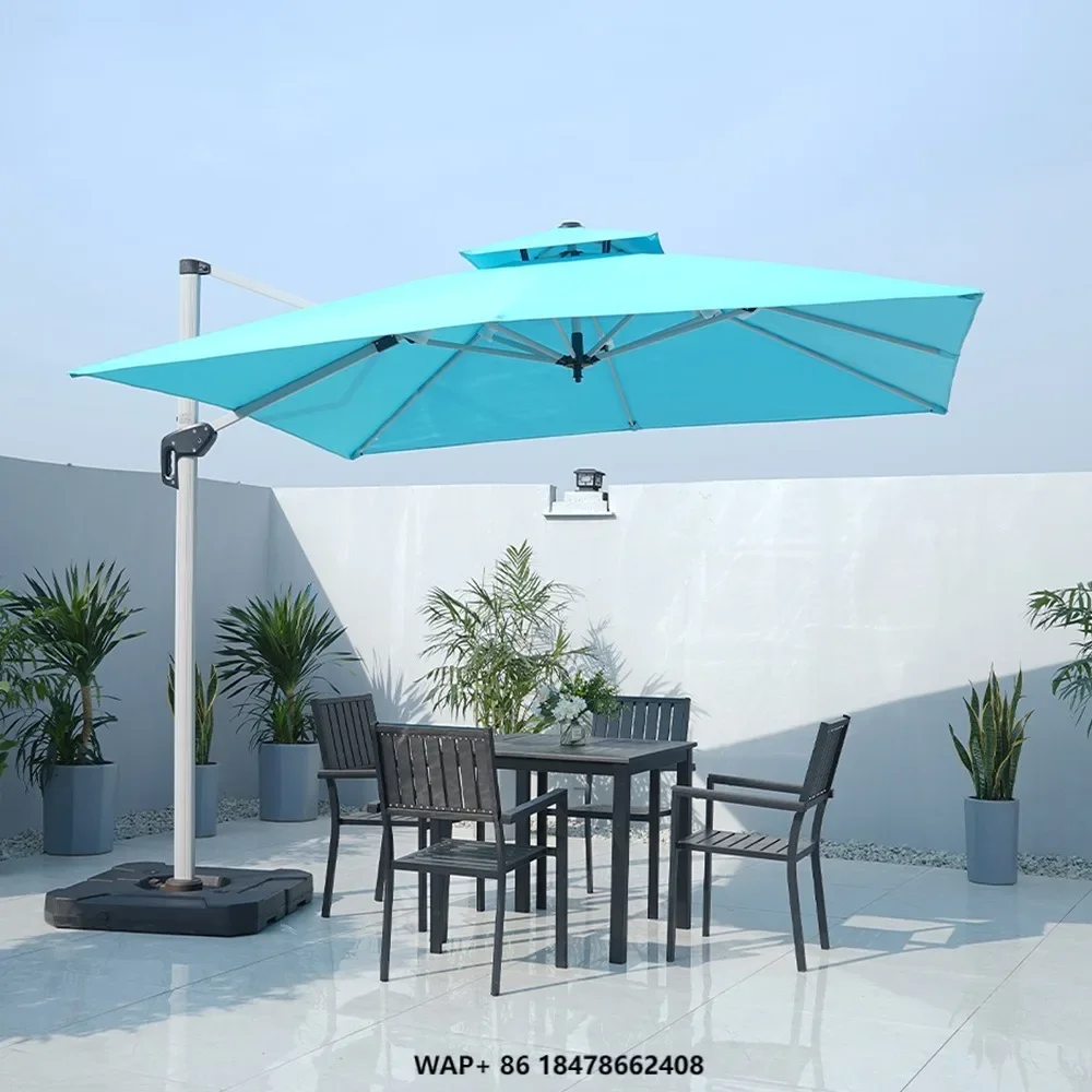Outdoor Sunshade with Iron Frame & Polyester Canvas Hydraulic System, Ideal for Restaurants/Hotels/Cafés & Export
