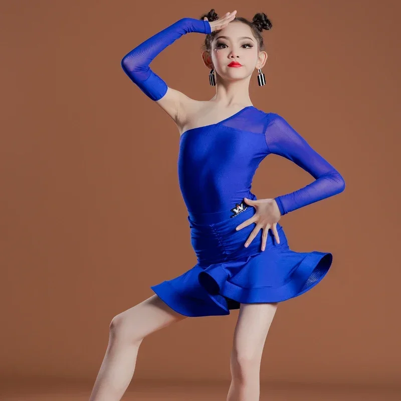 

Spring and summer children's training Latin performance clothes Children's Latin practice dance clothes Girls' dance practice cl