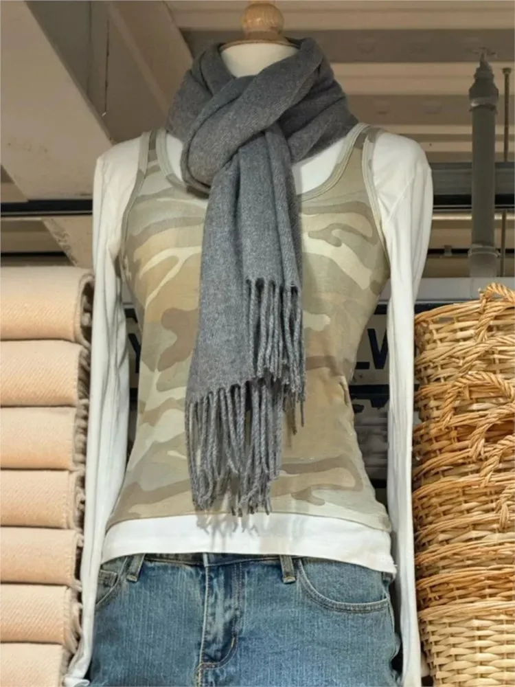 

Vintage Camouflage Slim Tank Top Women Summer New U Collar Sleeveless Cotton Camisole Streetwear Preppy Style Punk Vest Y2K Tops