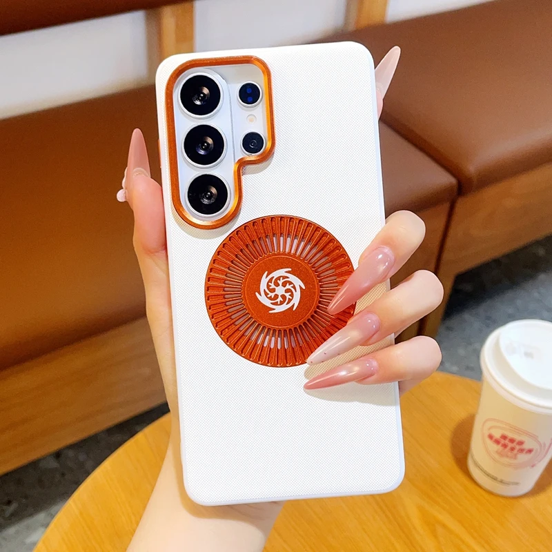 For Samsung Galaxy S26 S25 S24 Ultra Plus 5G Case Luxury Matte Leather Magnetic Wireless Charging Shockproof Protection Cover