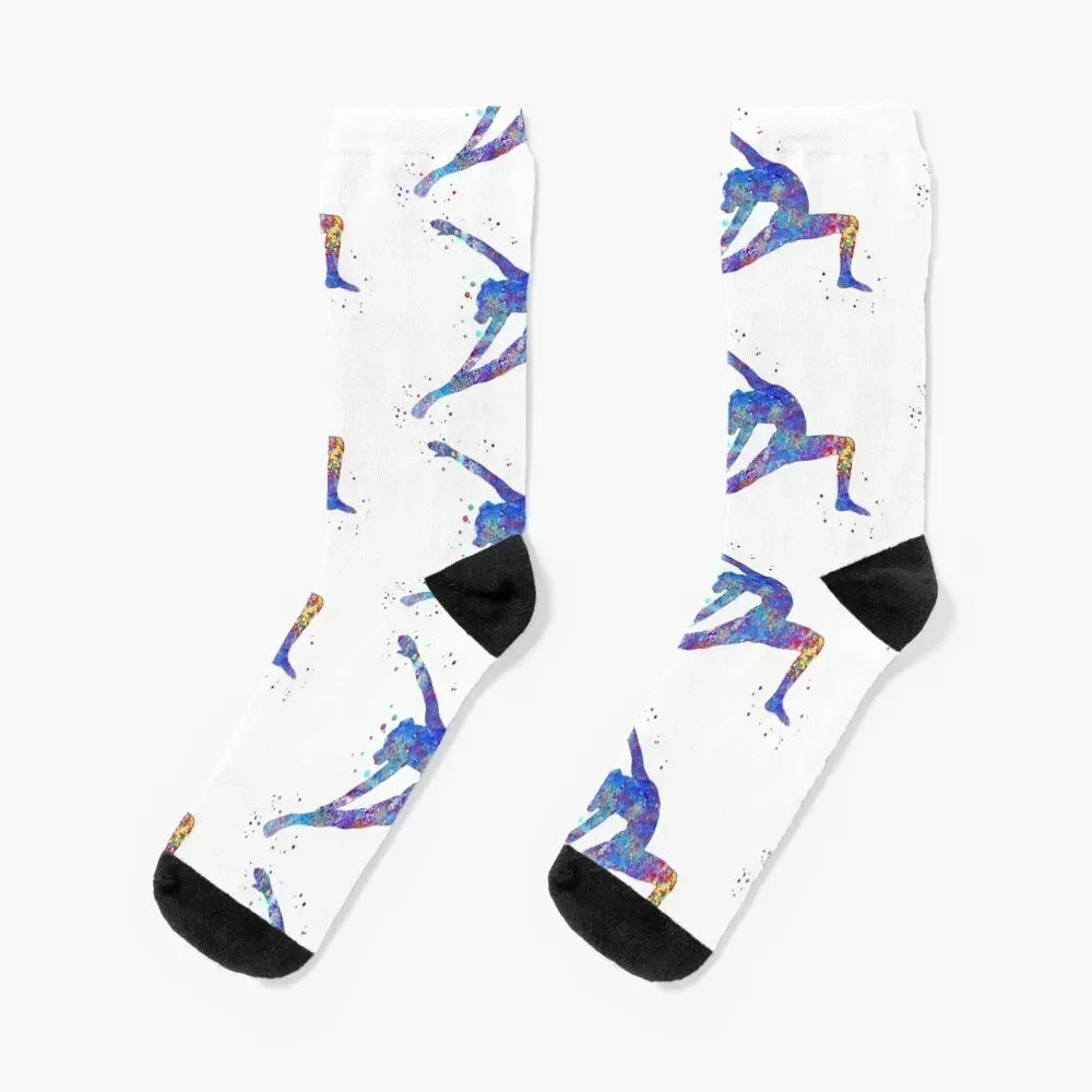 Gymnastics girl, watercolor gymnastics Socks Antiskid soccer Lots with print Hiking boots Socks For Men Women's