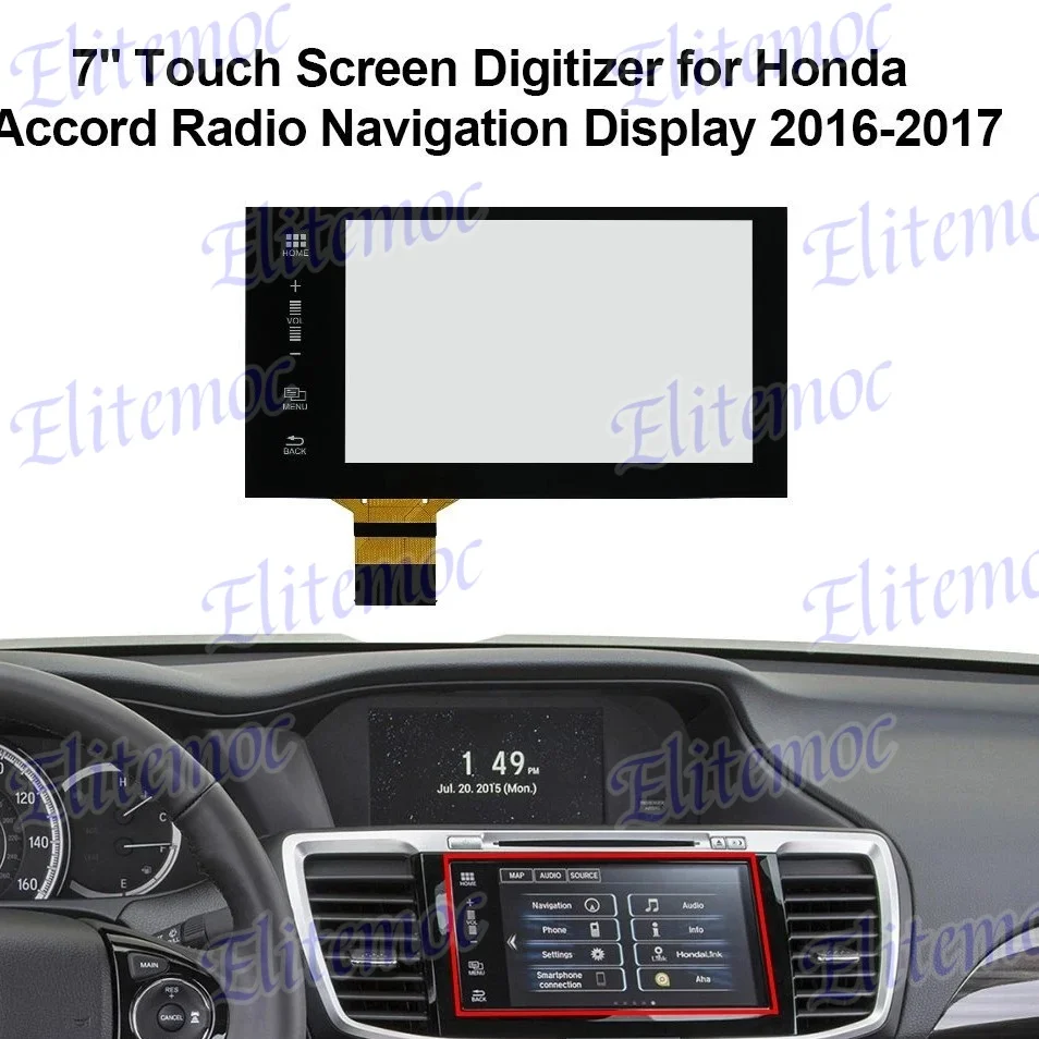 

7" Touch Screen Display Glass Digitizer for Honda Accord Radio Navigation 2016-2017 Replacement LA070WV6(SL)(01)