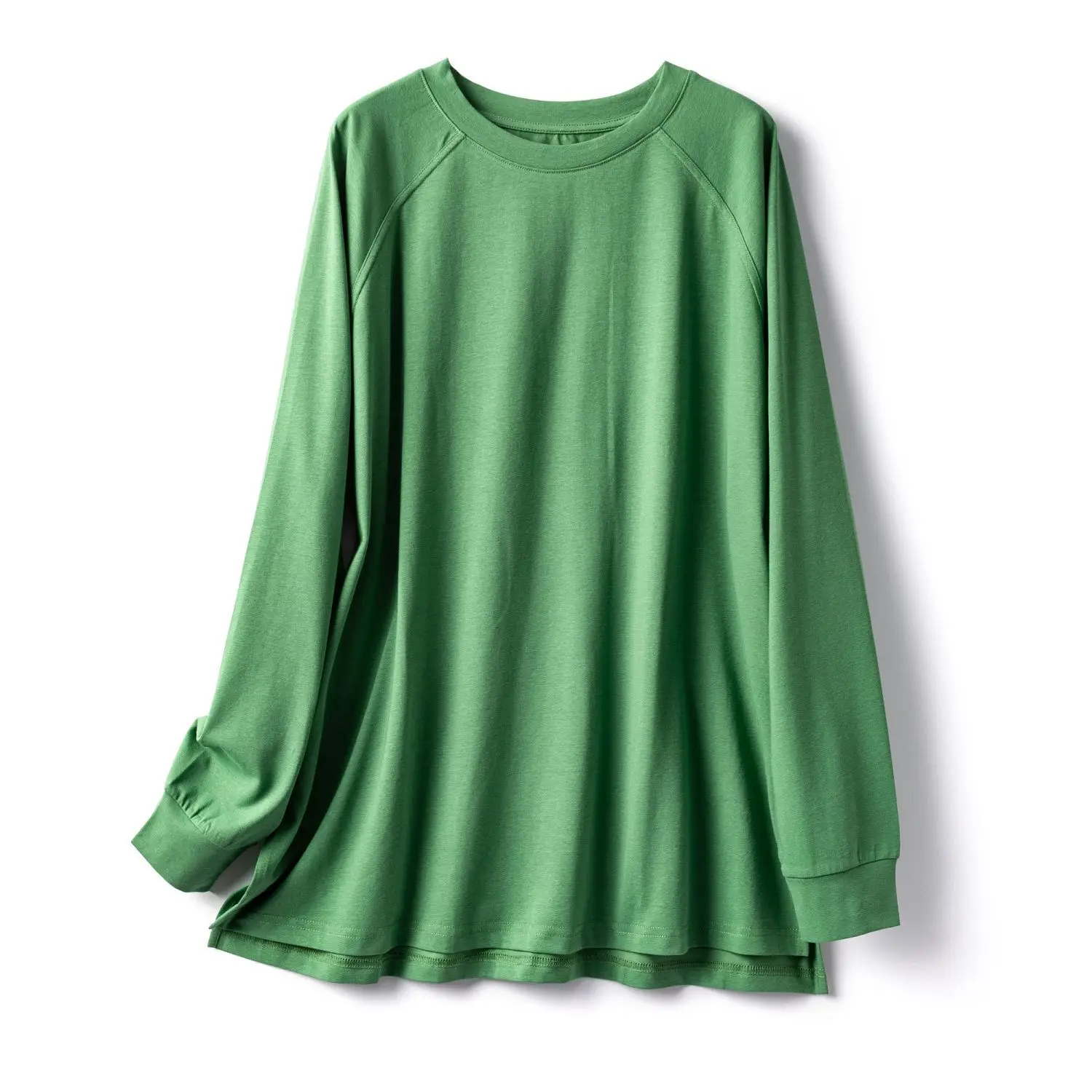 

Dave&di Breathable Han Ma Blend Cotton Loose And Slimming Round Neck Casual Versatile Solid Color T-shirt Top
