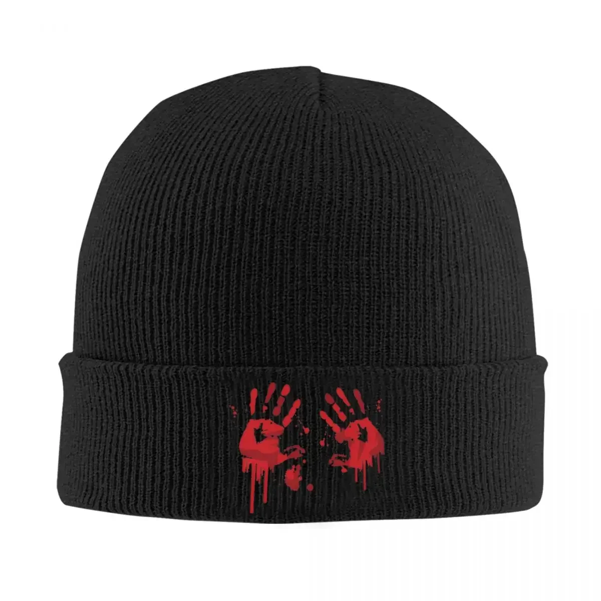 Bloody Hand Stained Beanie Hats Cute Caps Men Women Outdoor Sport Knit Hat Winter Graphic Elastic Beanie Hat