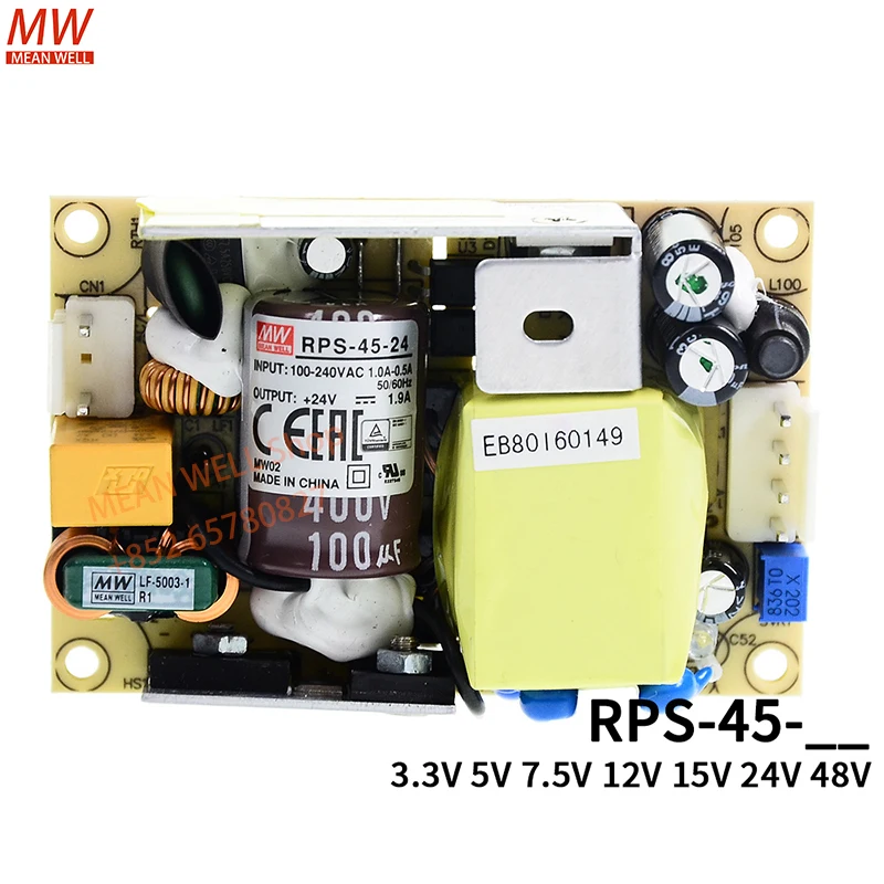 MEAN WELL 45W Reliable Green Power Supply RPS-45-5 RPS-45-7.5 RPS-45-12 RPS-45-15 RPS-45-24