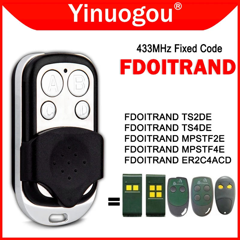 

FDOITRAND TS2DE TS4DE MPSTF2E MPSTF4E ER2C4ACD Garage Door Remote Control Duplicator 433.92MHz Fixed Code Clone Hand Transmitter