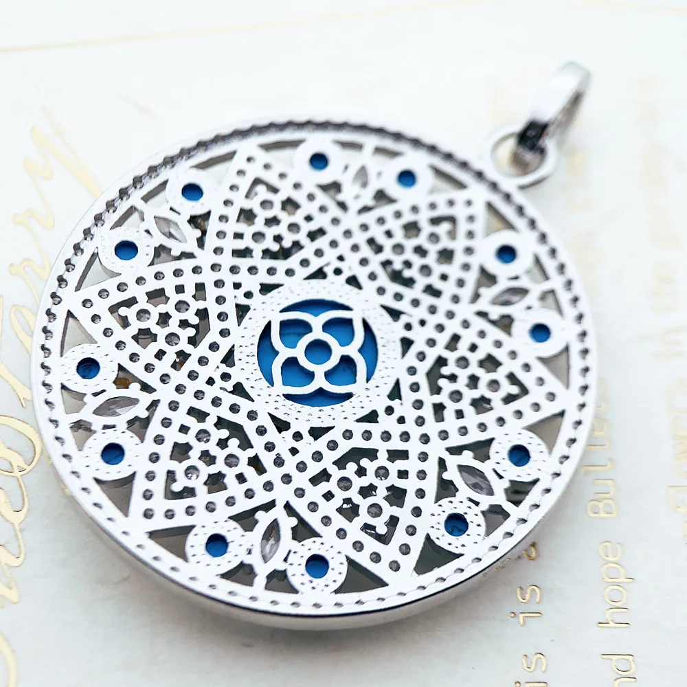 Wisiorek Niebieski Ornament Brand New Fashion Glam Biżuteria Europa 925 Sterling Silver Akcesoria Soul Prezent dla kobiet — zdjęcie 6