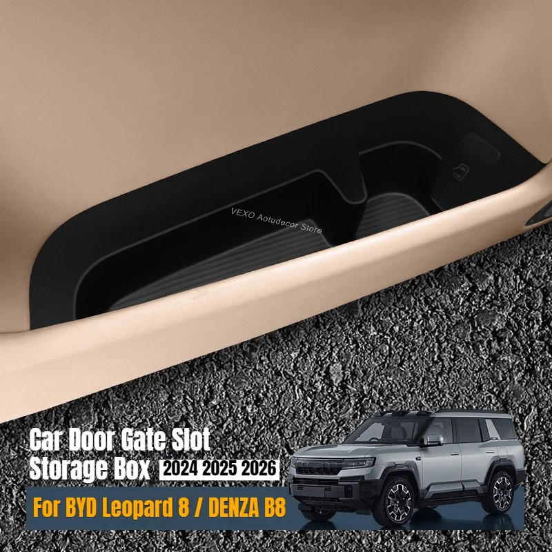 For BYD Formula Leopard 8 DENZA B8 2026 2025 2024 Car Door Gate Slot Storage Box TPE Door Storage Box Protective Pad Accessories