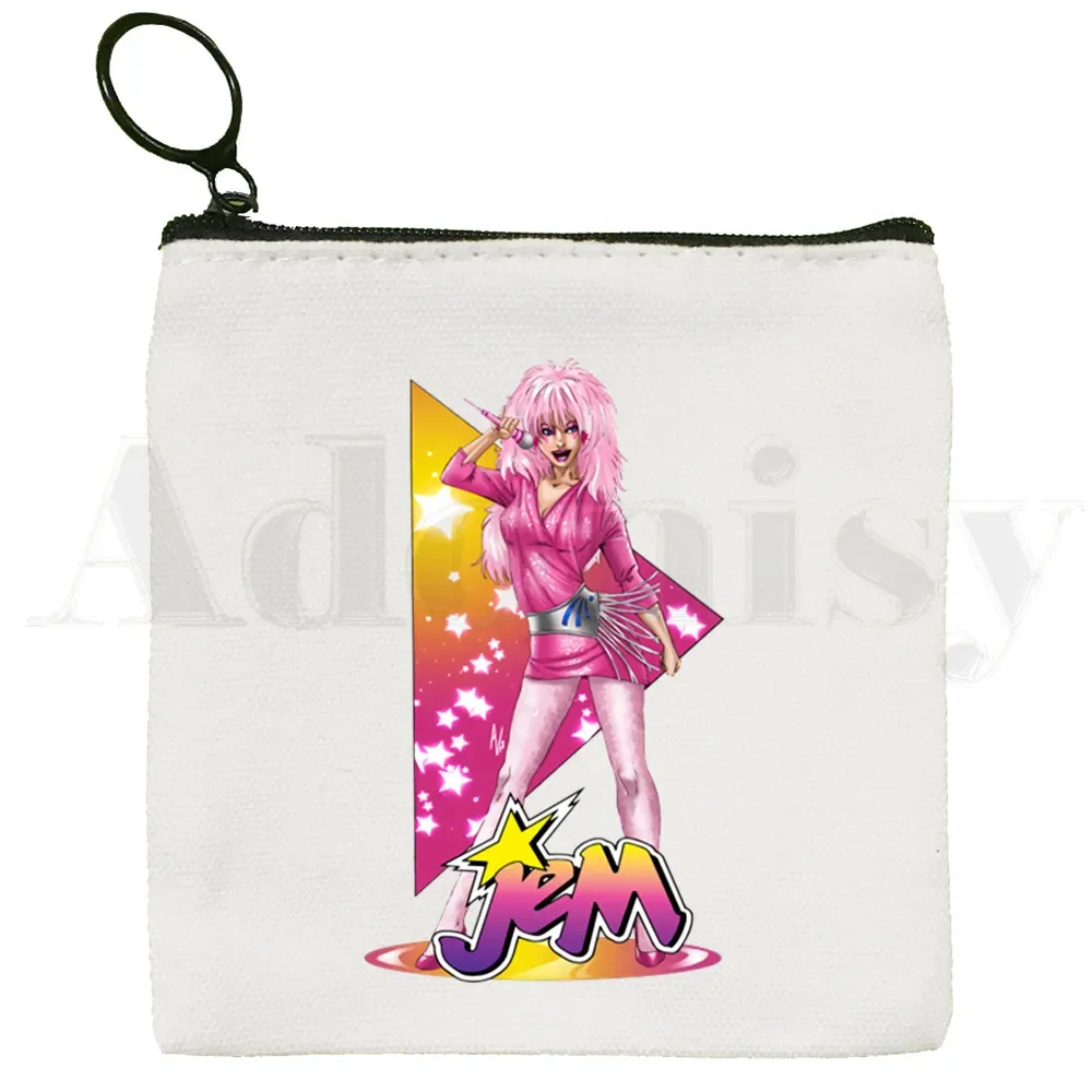 Jem dan hologram Fashion Hipster Rock dompet koin Hip Hop tas penyimpanan kecil tas kartu tas kunci dompet koin tas kunci ritsleting