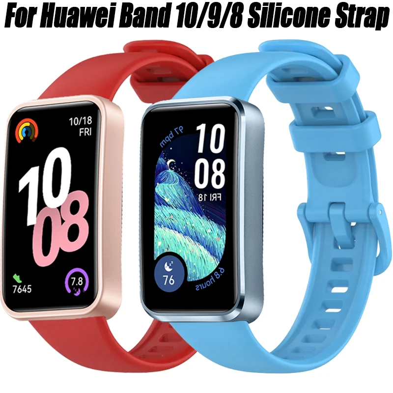Silicone Strap For Huawei Band 10/9/8 SmartWatch Sports Bracelet Wristband Adjustable Belt For Huawei Band 10 Breathable Correa