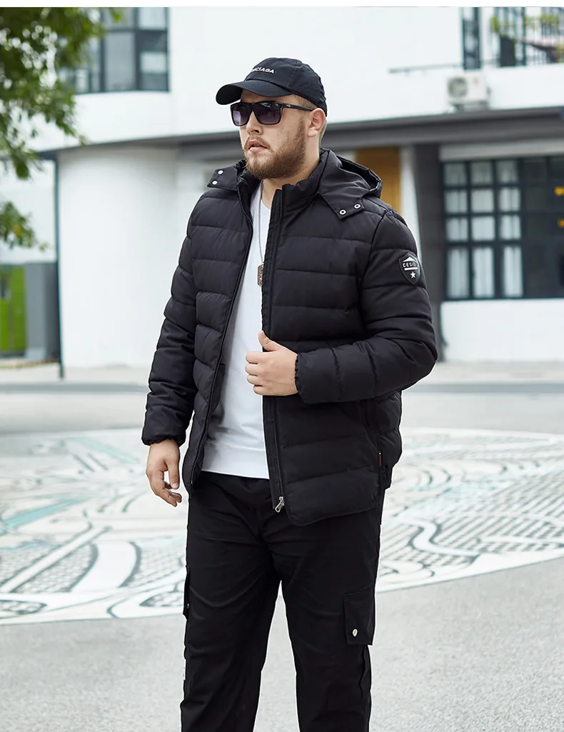

Extended Size & Plus Size Men's Winter Jackets - Up To 12XL, Trendy Man Quilted Jacket, Thickened Snow Coats