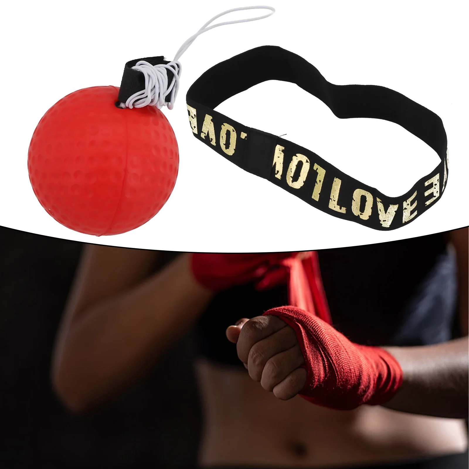 Piłka reakcyjna bokserska Strona główna MMA Muay Thai PU Piłka reakcyjna Czas reakcji Trening Speed Ball 90cm Opaska fitness na głowę