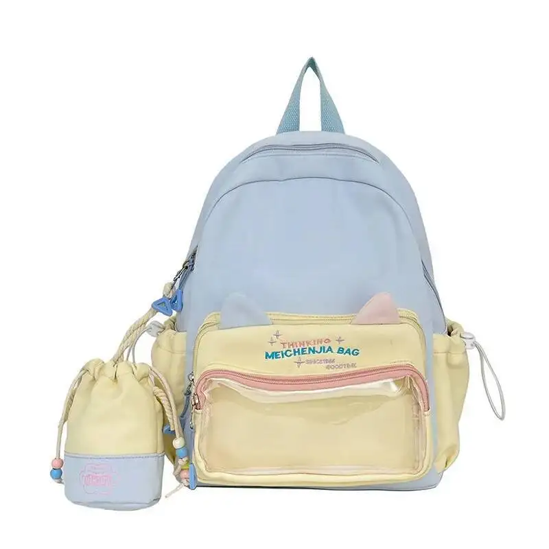 Vendita calda più recente zaino trasparente alla moda di grande capacità per studenti delle scuole medie e superiori, ragazze