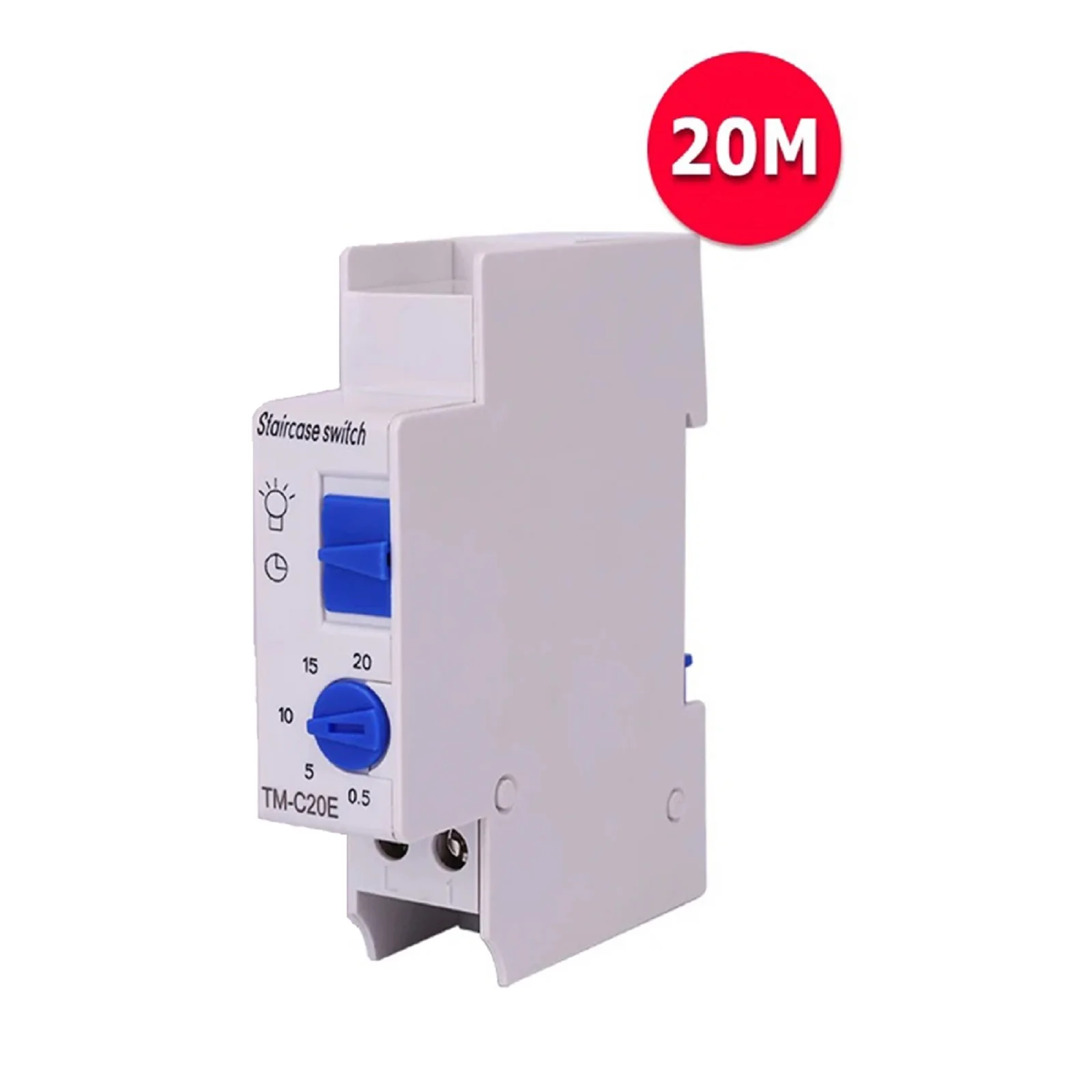 

TM-C20E 220V 20 Minutes Mechanical Timer 18mm Din Rail Staircase Timer Switch 220V Plastic Timer Switch 16A 2W 50Hz