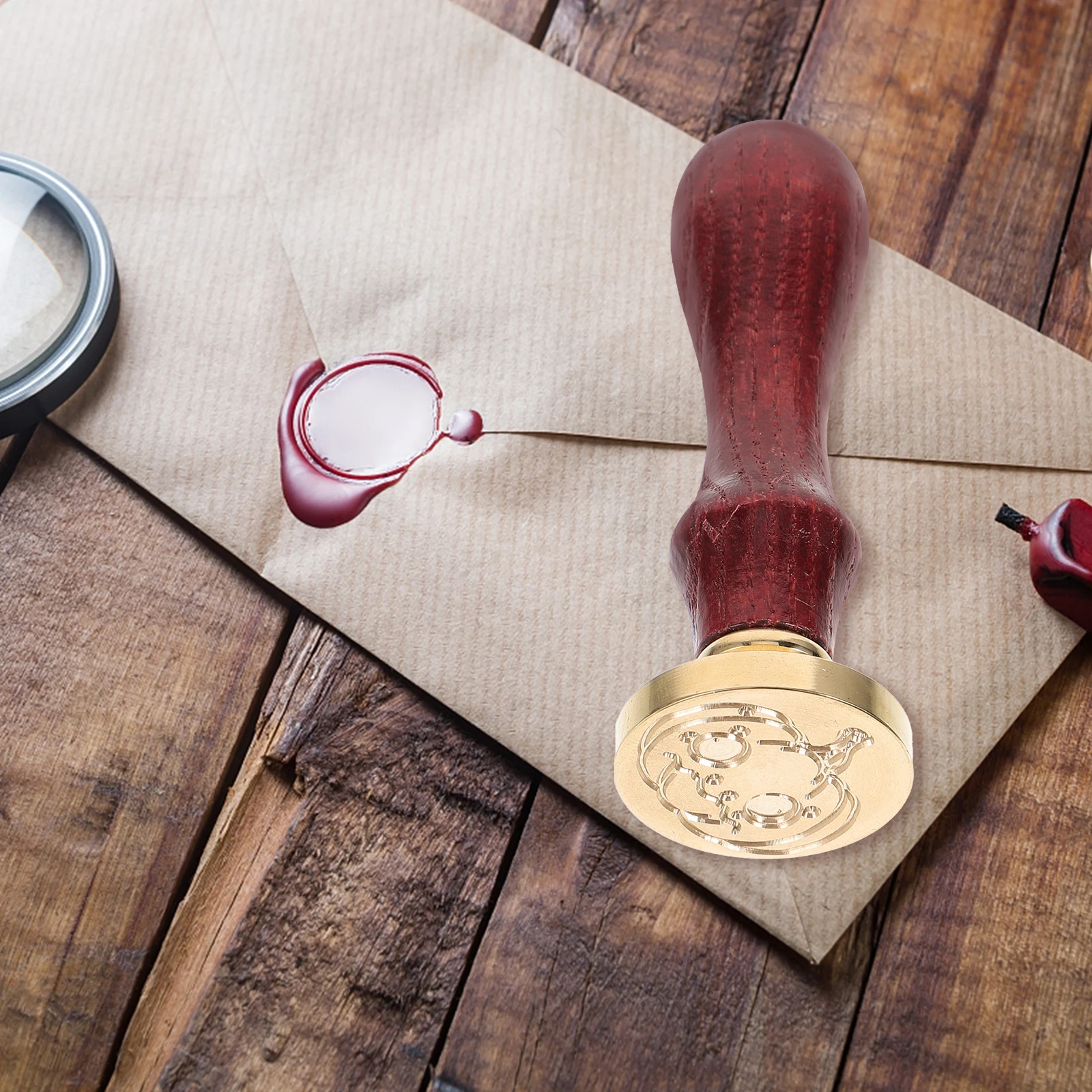 

Wax Seal Copper Head Envelope Stamp Handmade Letter Kit Fire Lacquer Sealing Vintage Pattern Gift Packing DIY Craft Decor Metal