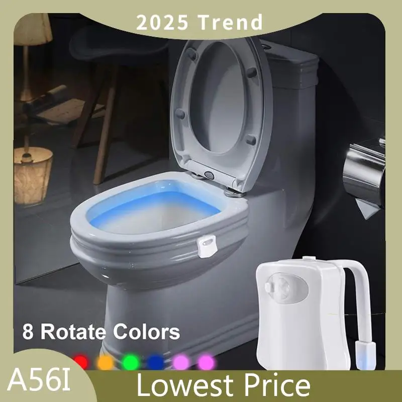 

Toilet Light Motion Sensor Toilet LED Night Light 8 Colors Toilet Bowl Glow Night Light Smart Night Light For Bathroom