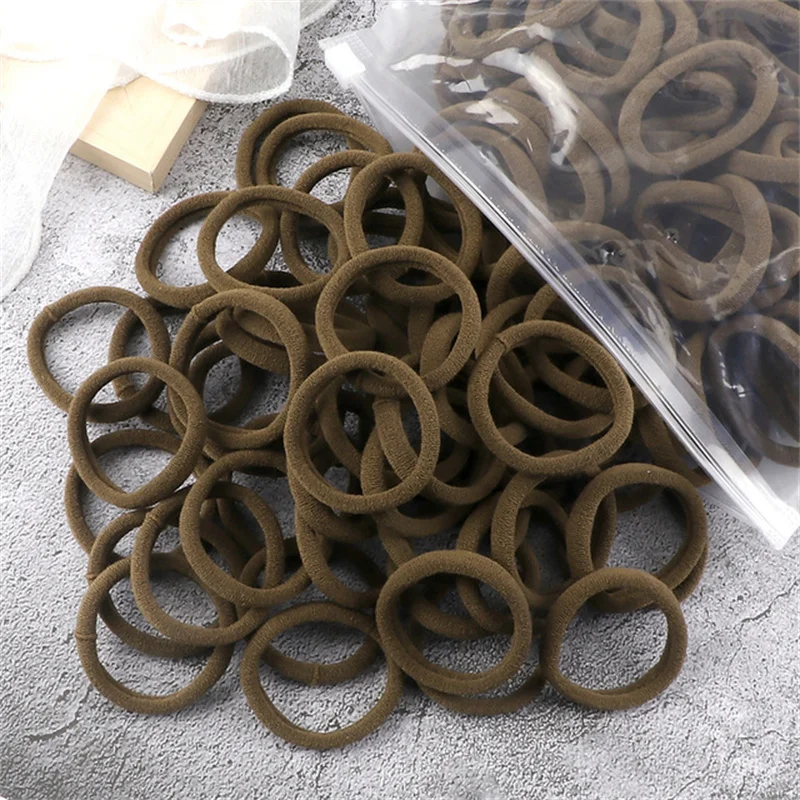 50 teile/satz Verpackung Frauen Mädchen Haar Bands Einfache Feste Farben Elastische Stirnband Haar Seile Krawatten Haar Zubehör Pferdeschwanz Halter – Detail 8