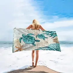 Sea turtle print single side printed beach towel Bath towel is super absorbent, suitable for family light travel