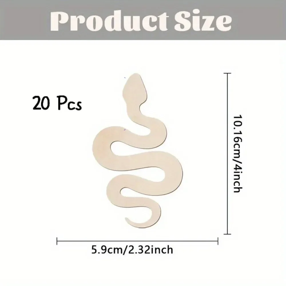 Wooden Snake‑Shaped Puzzle Pieces Diy Painting Doodling Craft Wooden Hanging Decorations For Festive Home Wall Party Decoration