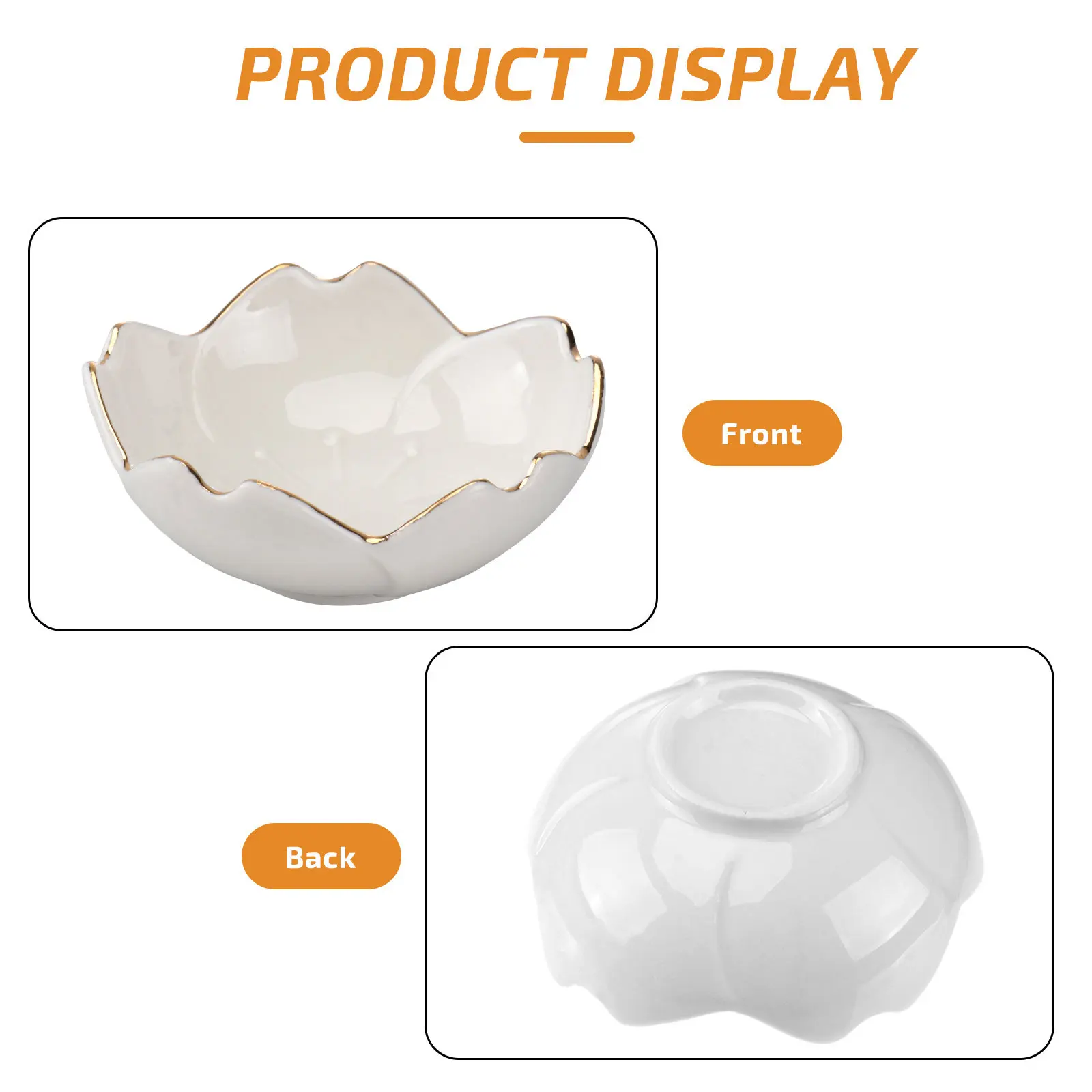 2Pcs Floral Ceramic Dipping Sauce Bowls Smooth Lightweight Anti-Broken Condiment Plate for Party Outdoor Camping Salad Spices