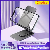 360° Rotation Metal Mobile Phone Holder Portable Foldable Desktop Tablet Stand For All Smartphone iPad Galaxy Tab Lazy Bracket