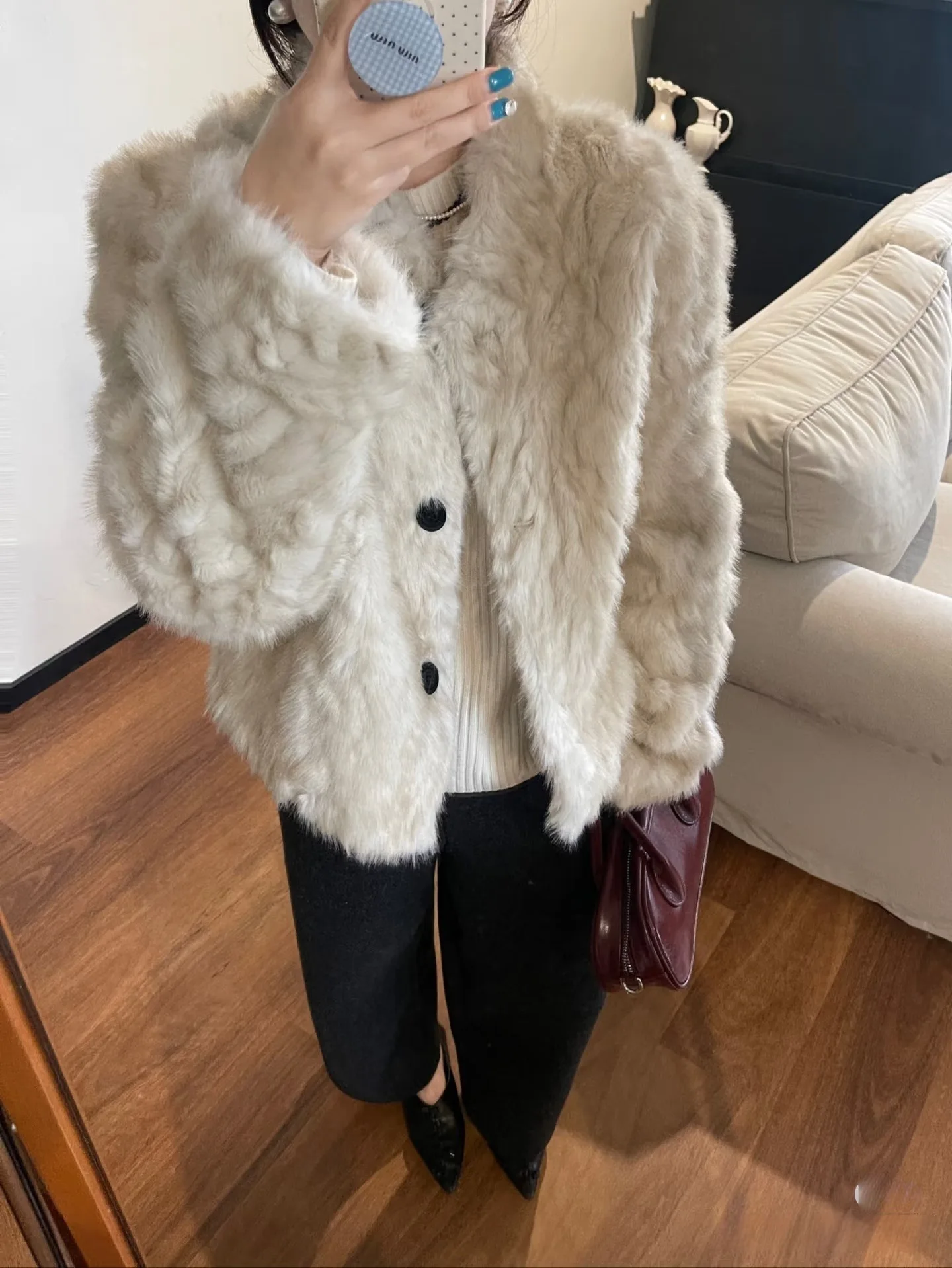 Women Faux Shearling Fur Coats Solid Fur Jackets Cotton Linen V Neck Long Sleeves Single Breasted Loose Fit Casual 2026 Winter