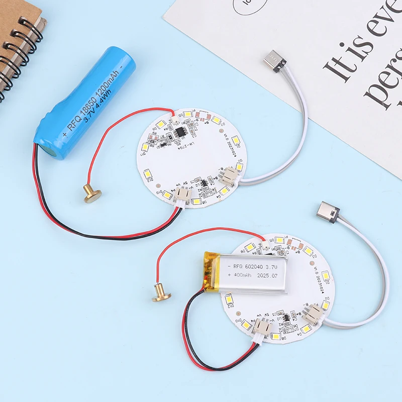 Panel LED zasilany DC 5V, źródło światła 5W 57MM, sterownik ściemniania 3000K z dotykowym włącznikiem i portem ładowania Type-C