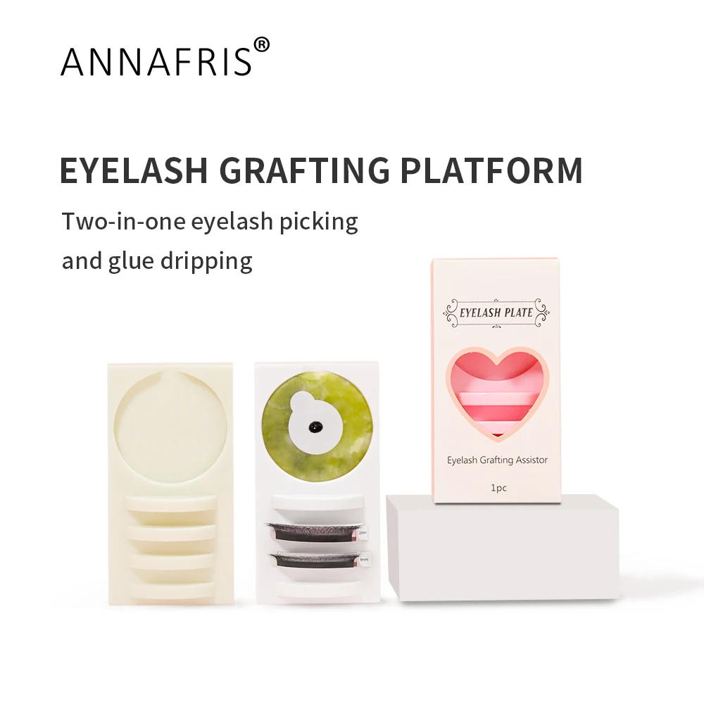 ANNAFRIS Eyelash Extension Platform Grafting Assistor Reusable Glue Holder Lash Pallet  Makeup Tools