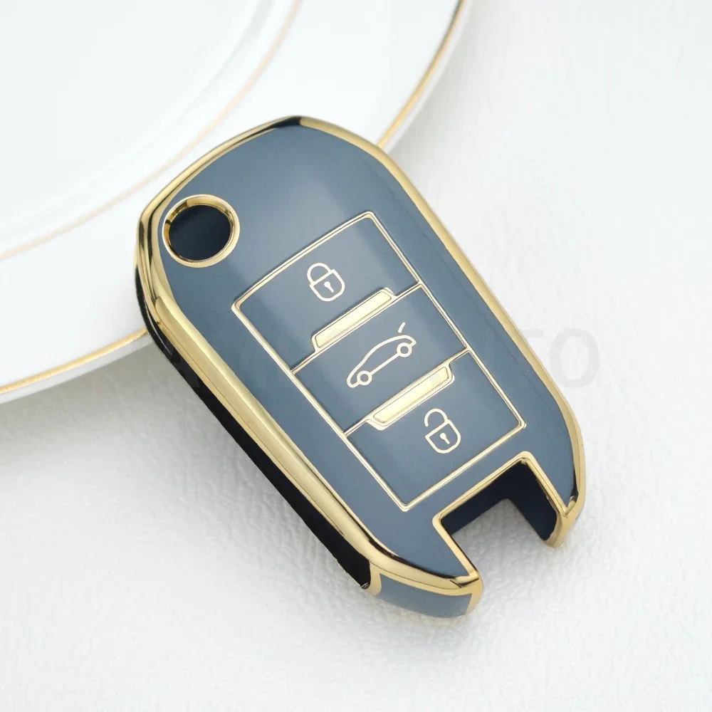 TPU Car Key Case Remote Cover For Peugeot 208 308 T9 508 2008 For Citroen C4 For Opel Corsa Crossland X Auto Accessories