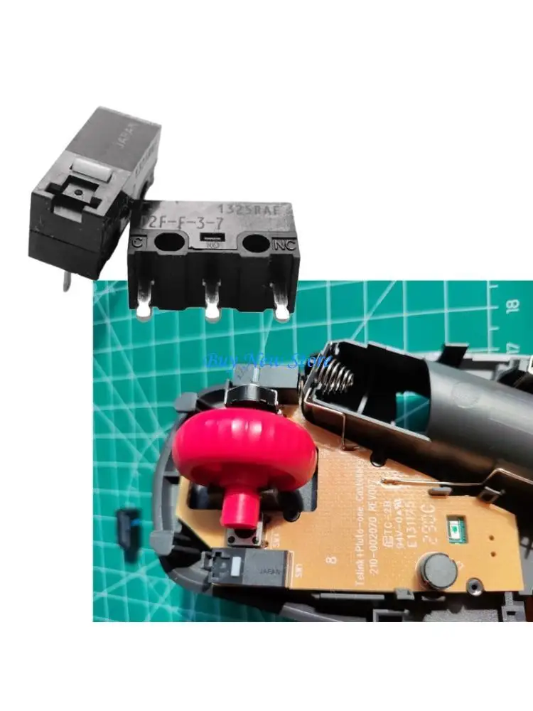 

20CE 2PCS Authentic D2F-F-3-7 0.74N Mouse Microswitch White Dot with 0.74N Actuation Force for eSports Equipment