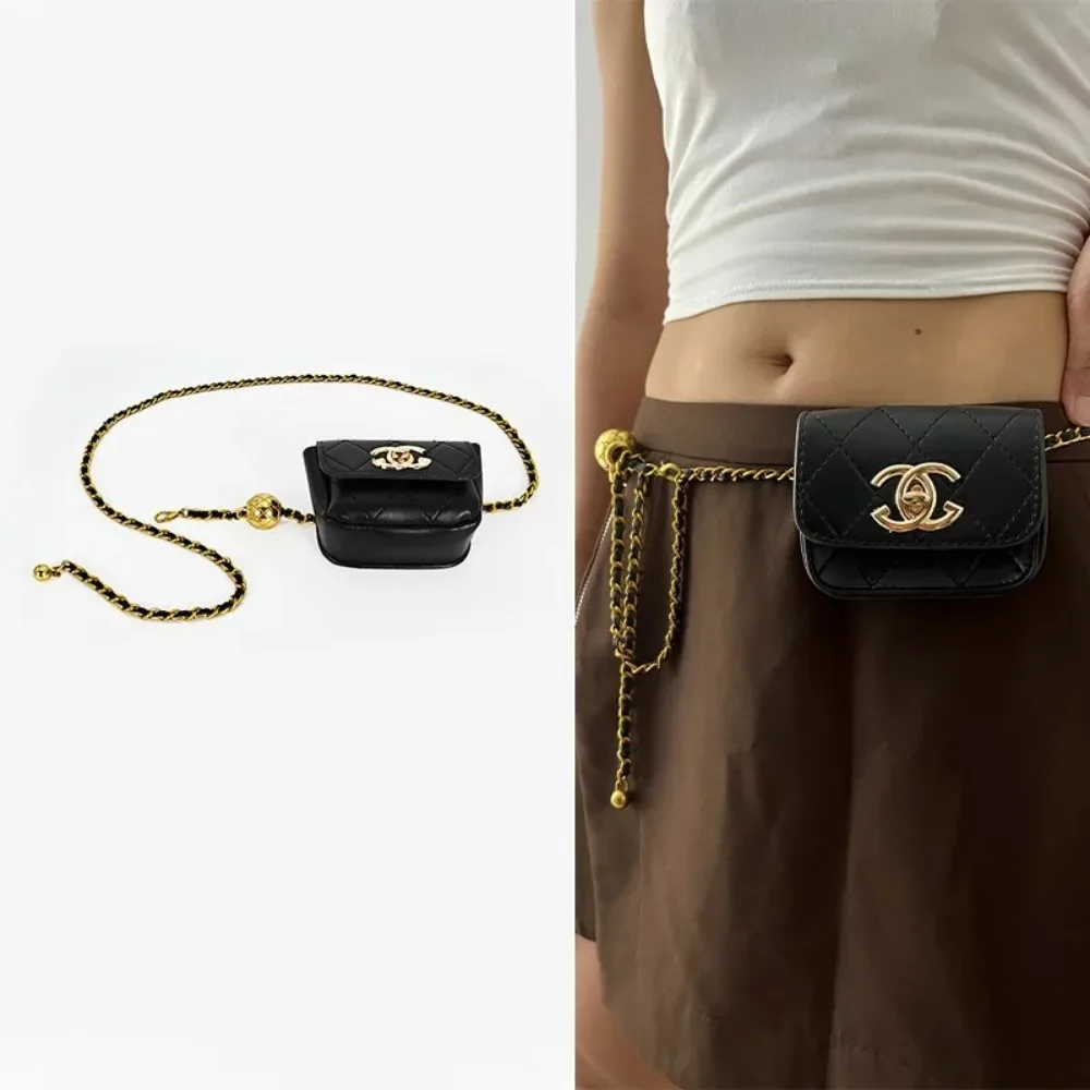 Luxury Brands Girdle Chain Belt Bag Female Punk Mini GG Waistpack Versatile Goth Purse Belts For Women Dress Jeans Decoration