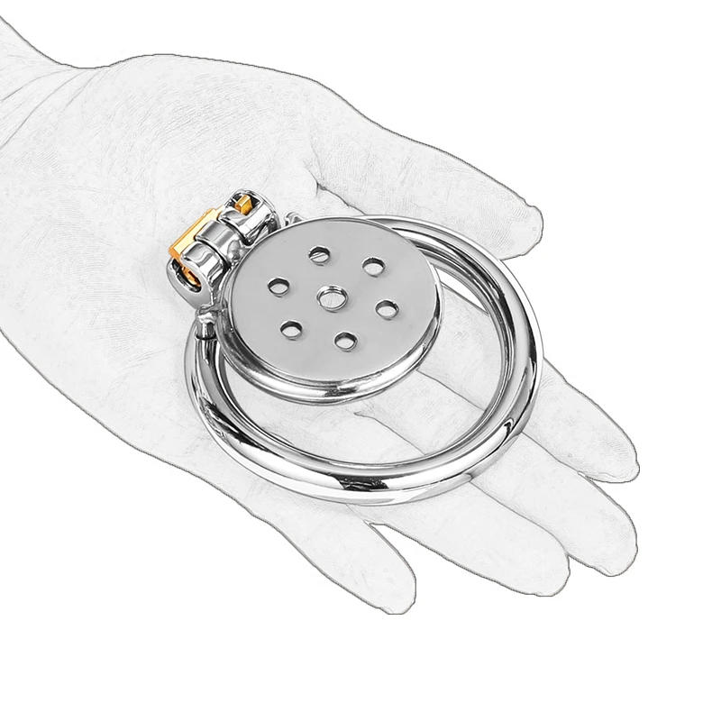 With Lock Metal Male Chastity Cage Male Chastity Device Cock Ring Male Chastity Belt Penis Lock Adult Sex Toys For Men view 6