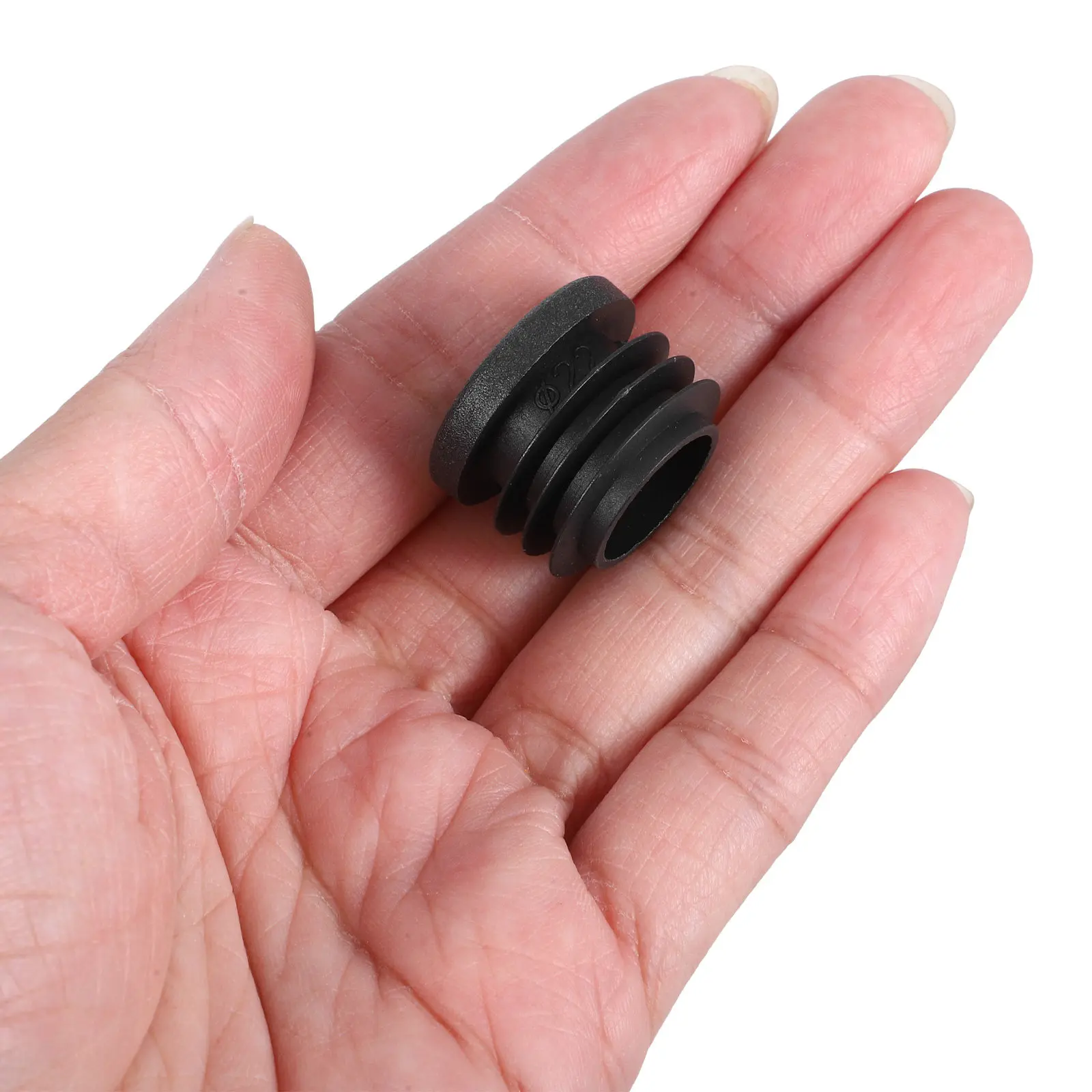 20Pcs Round Tube Plug Plastic End Caps Black Nylon No Slip Sealing Covers Chair Glide Furniture Fence Metal Tubing