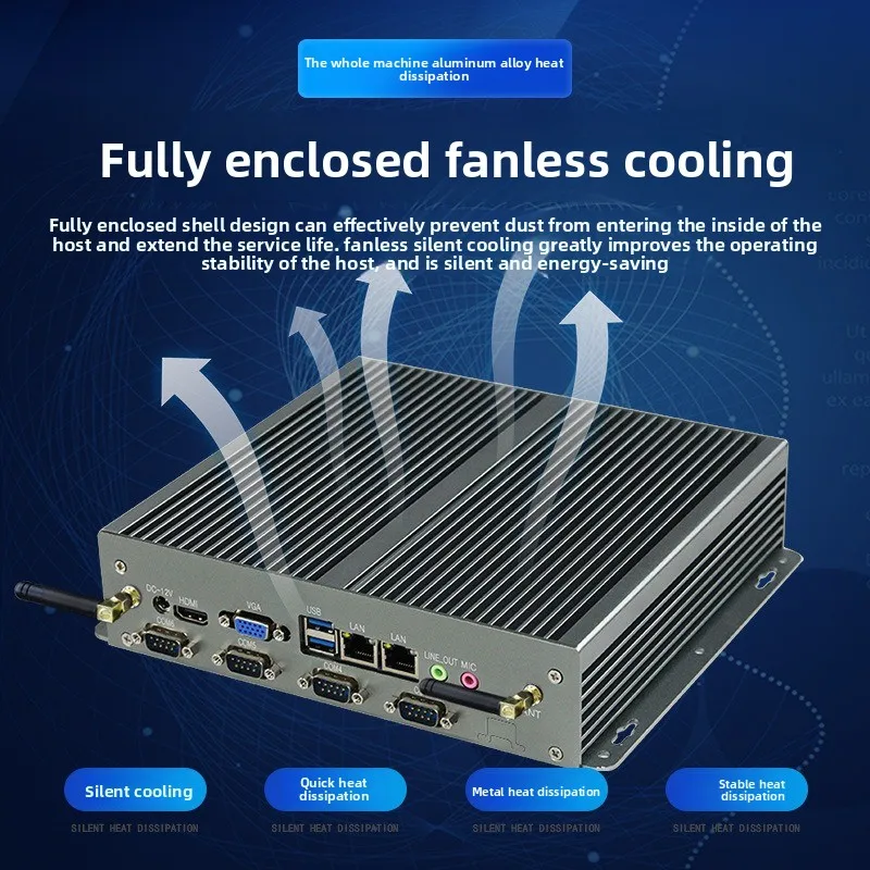 Mini industrial control host i55 generation small computer J1900 low power embedded dual network 6USB industrial miniPC
