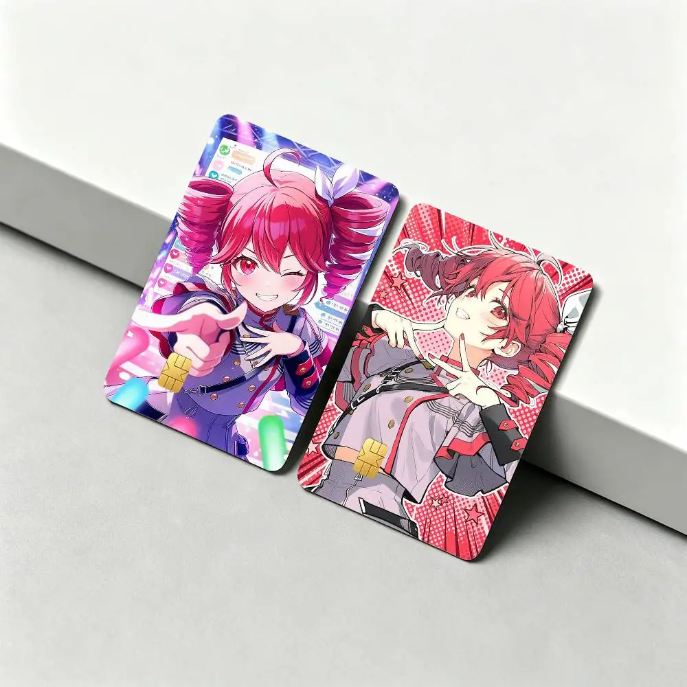 K-Kasane T-Teto Kawaii 4pcs 1Set Laser Holographic Sticker Skin Cover for Credit Bank Debit Card