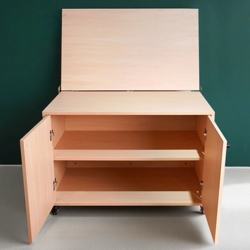 Art lifting still life table, mobile drawing table with wheel, adjustable height drawer