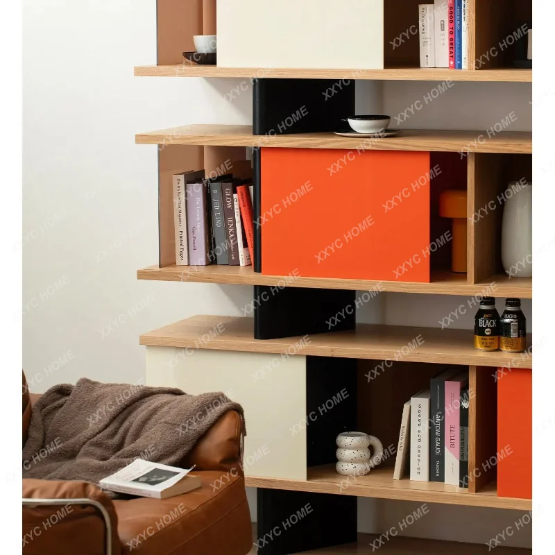 XXLiving room multi-layer solid wood simple wall bookshelf