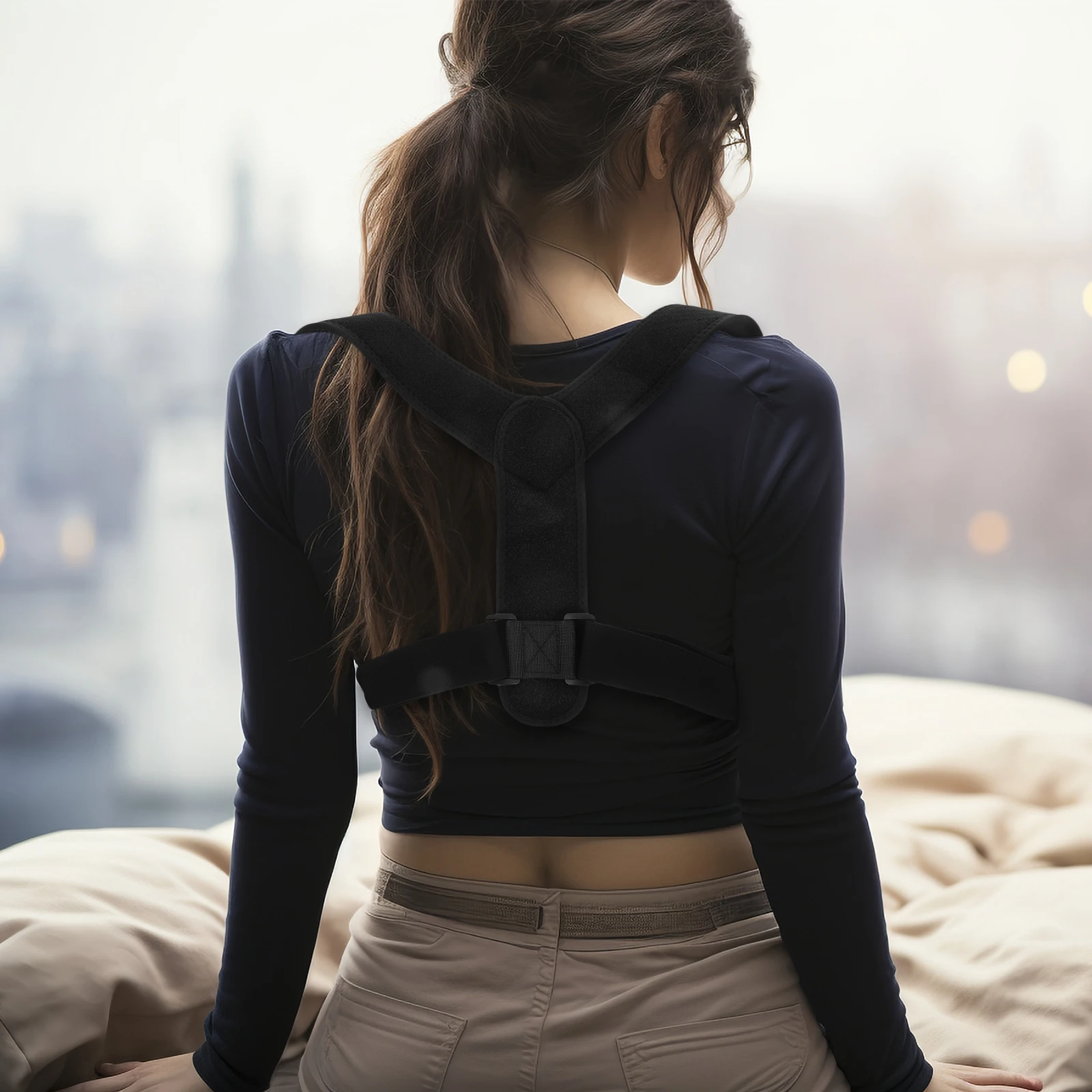 

Adjustable Back Correct Strap Belt Shoulder Posture Correction Band Support Pain Relief Health Care Guard