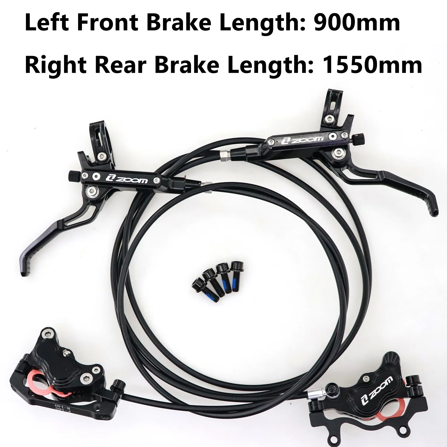 ZOOM HB910 MTB 4 Piston Bicycle Hydraulic Brake 900/1550mm Ultralight 560g Cooling Oil Pressure MTB Bike Hydraulic Brake Parts