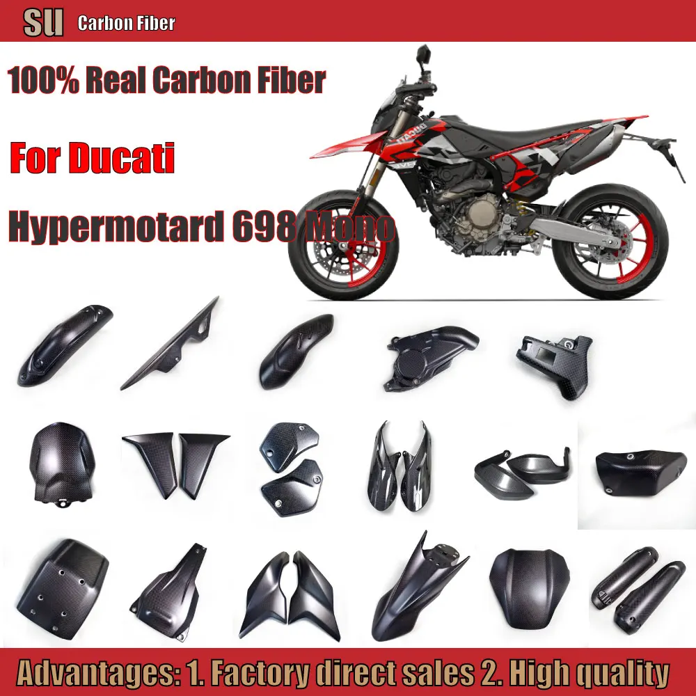 

Full Carbon Fiber 100% For Ducati Hypermotard 698 mono 2025 2024Motorcycle Fairing Kits Accessories Tank Cover Rear Front Fender