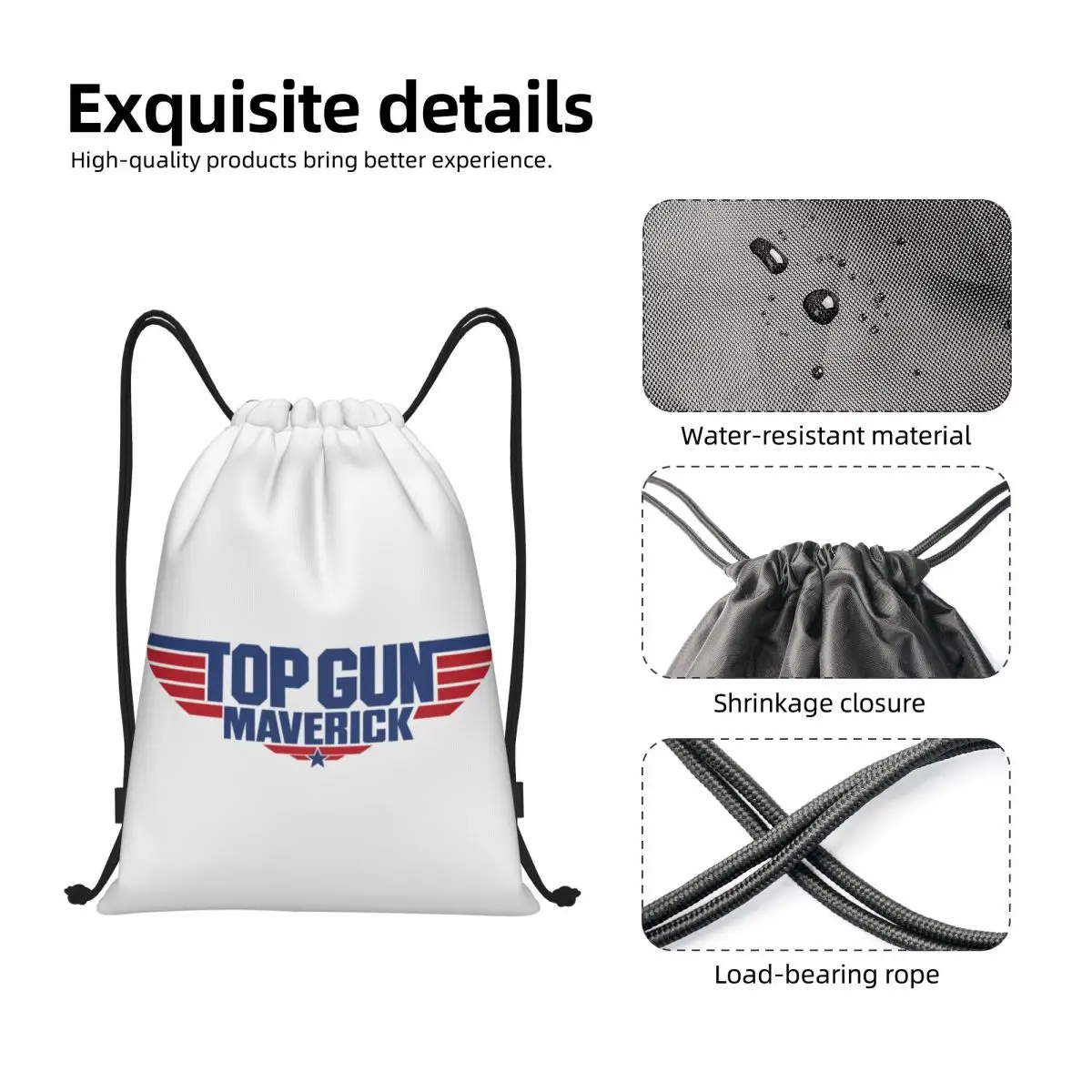 Top Gun Maverick Proximity Wstring Sac à dos pour homme et femme, sac de sport, sac d'entraînement, Tom Cruise, film