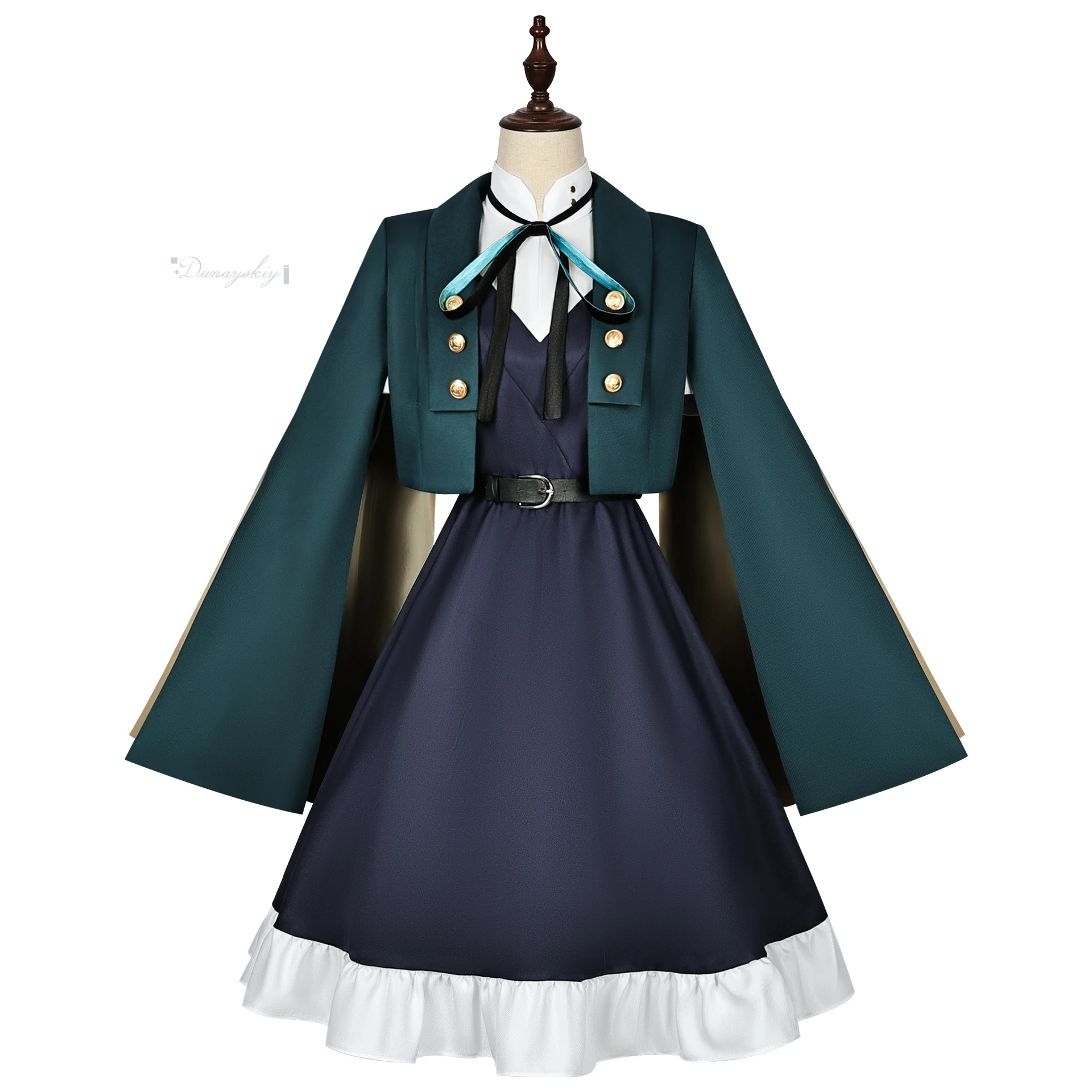 게임 혼카이: 스타 레일 반딧불 코스프레 의상 코스프레 가발 할로윈 파티 카니발 여성 소녀 네이비 드레스 유니폼 풀세트