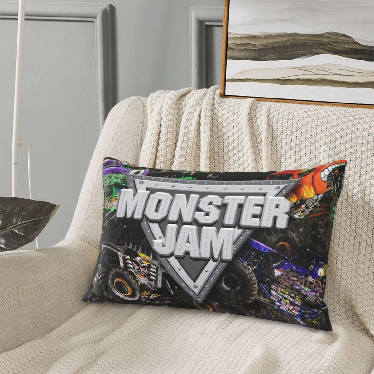 

Классическая прямоугольная наволочка с узором Monster Jam, чехол для подушки, декор для спальни, кровати, домашний комфорт, декоративная подушка